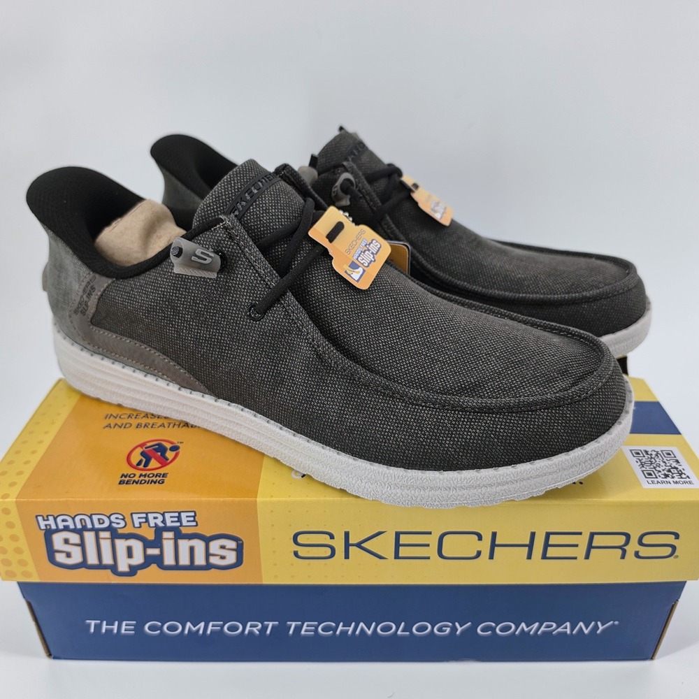 Skechers Mens Melson Coronado Slip-ins Canvas Charcoal Grey 10.5 Hands Free